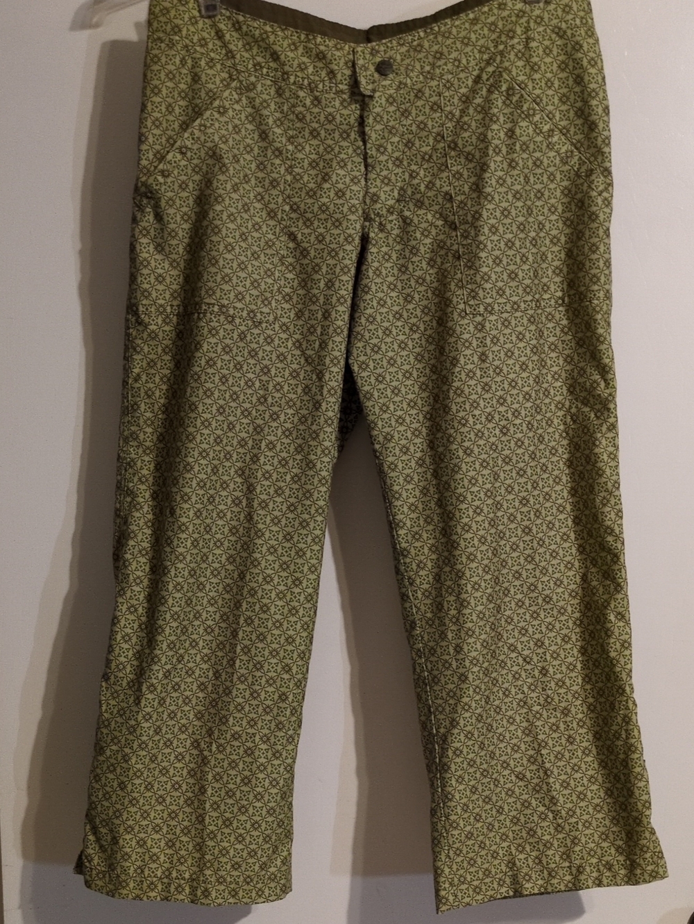 Prana Olive Green Patterned Chinos Lightweight Women's Medium